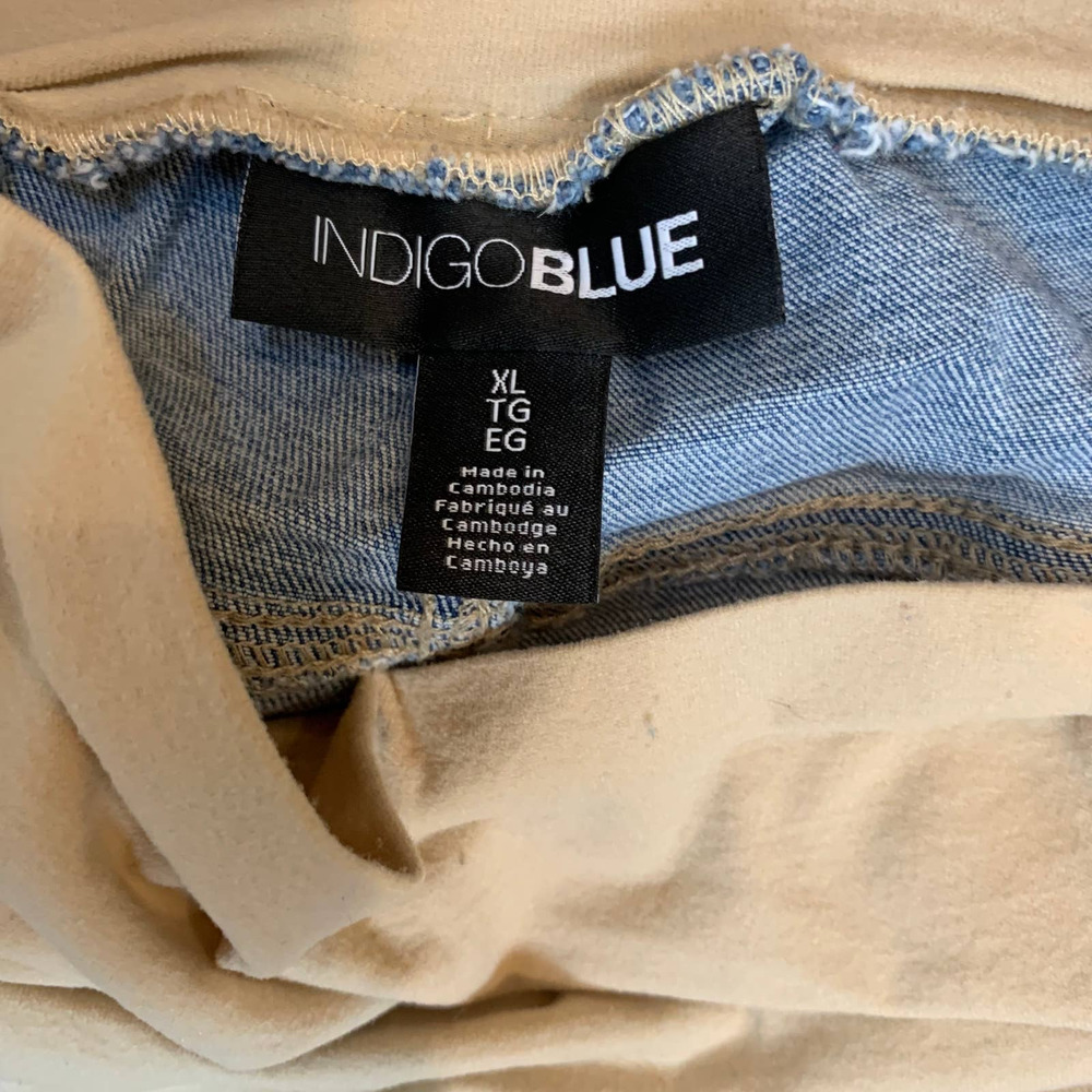 Indigo Blue Patchwork Full Panel Maternity Jeans - image 5
